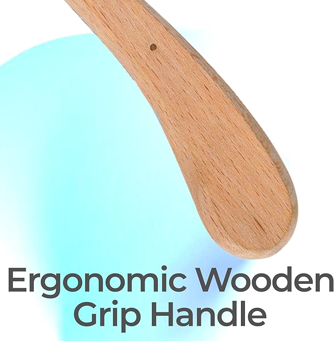 Hoof Knife Single Sided Edge Narrow Blade – Stainless Steel Curved Blade Farrier Tool with Fine Wooden Grip, Multipurpose Hoof Trimming Knife for Livestock, 3-Inch Blade, 8.5-Inch Overall