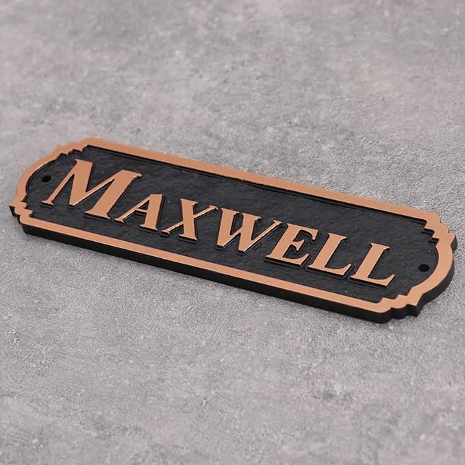 Acrylic Horse Stall Name Plate, 2.4" x 8" Personalized Stall Signs, UV Protected, Custom Pet Name Sign, All Weather Adhesive, Mounting (Antique Copper, Style 5)