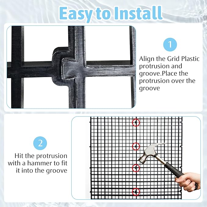 Hamiledyi Plastic Aquarium Divider with Clips Grid Panel Aquarium Lid Hood Fish Tank Divider Filter Bottom Isolation Pane Separator for Mixed Breeding(8 PCS,Black)