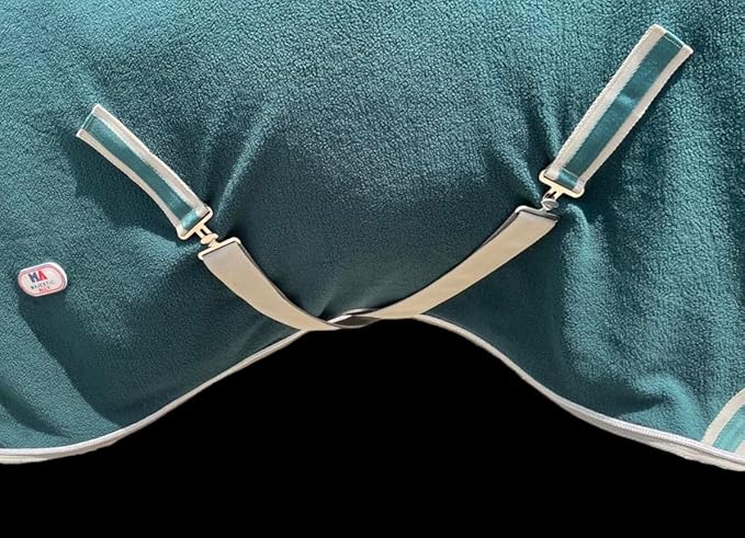 Majestic Ally Anti Pill Fleece Horse Blanket/Sheet with Silver Braided Rope (Hunter Green, 76)