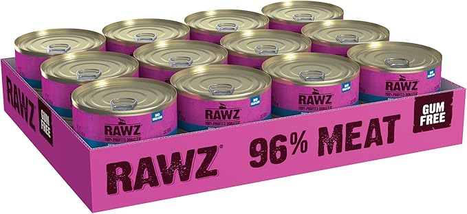 Rawz Natural Premium Pate Canned Cat Wet Food - Made with Real Meat Ingredients No BPA or Gums - 5.5oz Cans 24 Count (Salmon)