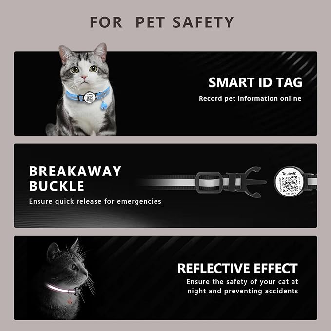 Smart QR Code Cat Collar 2-Pack, Breakaway Reflective Collar with Digital ID Tag - The Smart Upgrade to Personalized Name Collars, Adjustable with Bell (Yellow & Green)