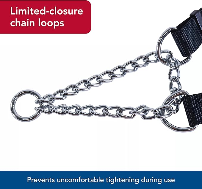 Coastal Pet - Check-Choke - Adjustable Check Training Collar for Dogs, Black, 3/4" x 14"-20"