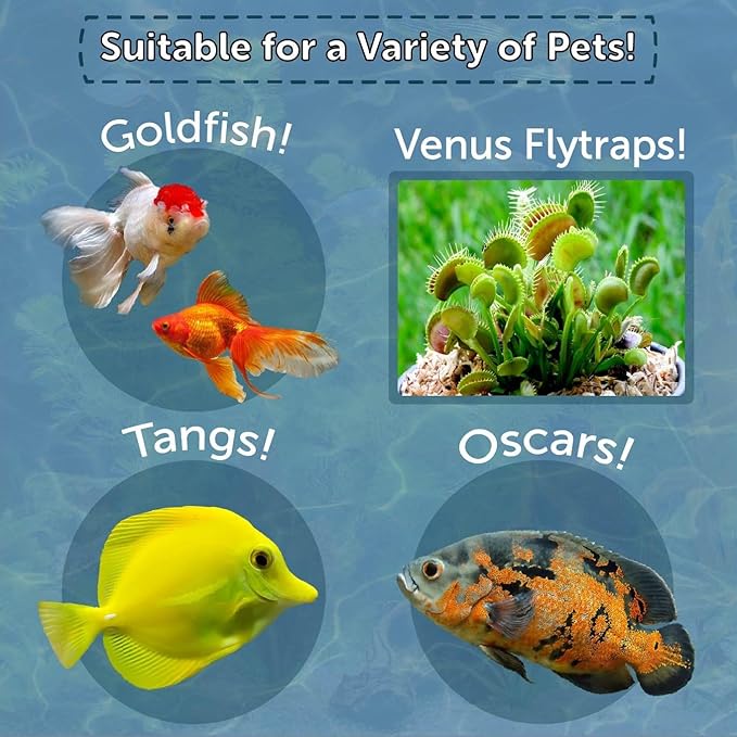 Aquatic Foods Inc. Bloodworms, Grade A Freeze Dried Floating Bloodworms for Cichlids, Discus, Goldfish, Bettas, Angel Fish, Marine Fish, 12-Type Pellet Mix & 4-Type Wafer Mix Included..2.35oz Canister