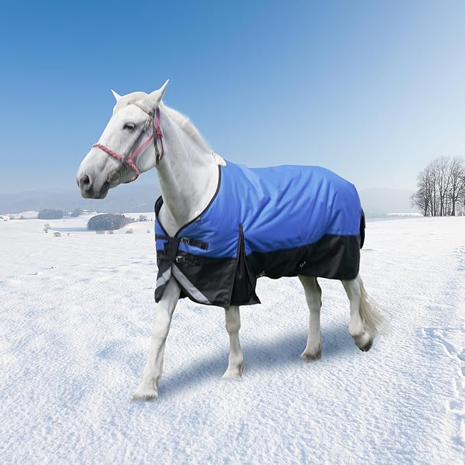 36” Winter Horse Blanket, 1200D Waterproof Poly Horse Turnout Blanket, Durable Tear-Resistant Thick Horse Blanket with Snuggit 220G Filling, Breathable Warmth Turnout Blankets for Horse