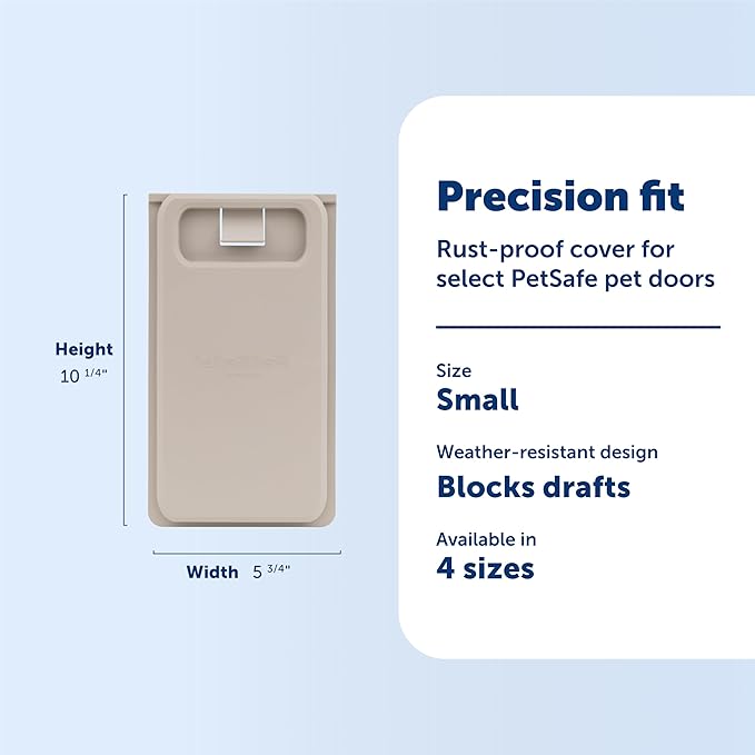 PetSafe Closing Panel Pet Door Cover - Restrict Pet Access - Durable Plastic Cover - Rust-Proof - Easy to Use - Small