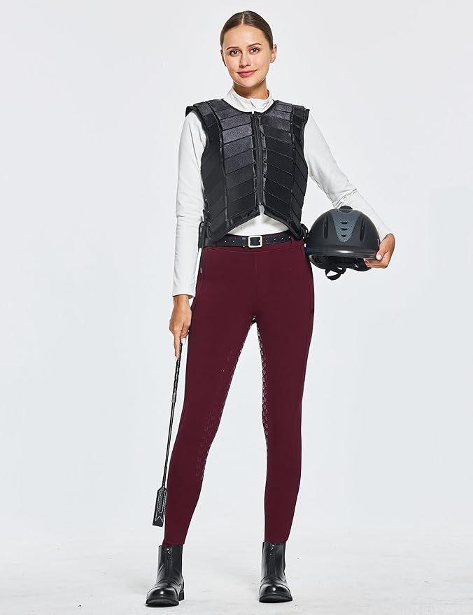 FitsT4 Sports Women's Winter Horse Riding Pants with Zipper Pockets Full Seat Riding Tights Fleece Lined Equestrian Breeches