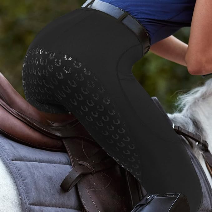 FitsT4 Sports Women's Full Seat Riding Tights Active Silicon Grip Horse Riding Tights Equestrian Breeches