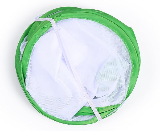 Collapsible Mesh Bird Cage for Song Bird, Bird Cage Seed Catcher White, Large Parakeet Cages, Pop-Up Design, 18 x 18 x 46 Inches