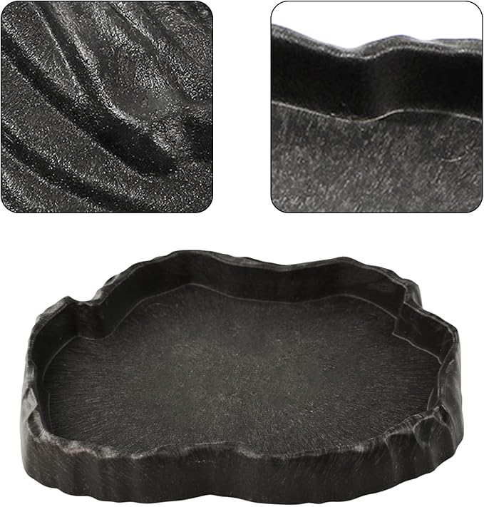 Reptile Water Dish, Reptile Feeding Dish Corner Bowl Breadworm Feeding Food Bowl, Terrarium Decor Bowls for Bearded Dragon Lizard Frog Leopard Gecko Tortoise Hermit Crab Chameleon (Middle)