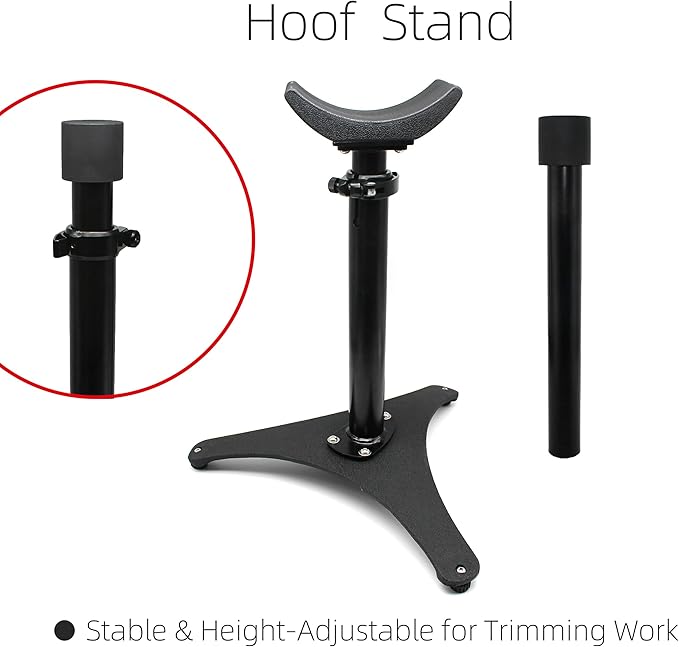 9PCS Farrier Tools Kit for Horses – Hoof Trimming Set with Hoof Stand, Hoof Nipper, Hoof Pick, Hoof Knife, Rasp File, Clinch Cutter, Horseshoe Pliers & Sharpener for Farriers Horse Owners