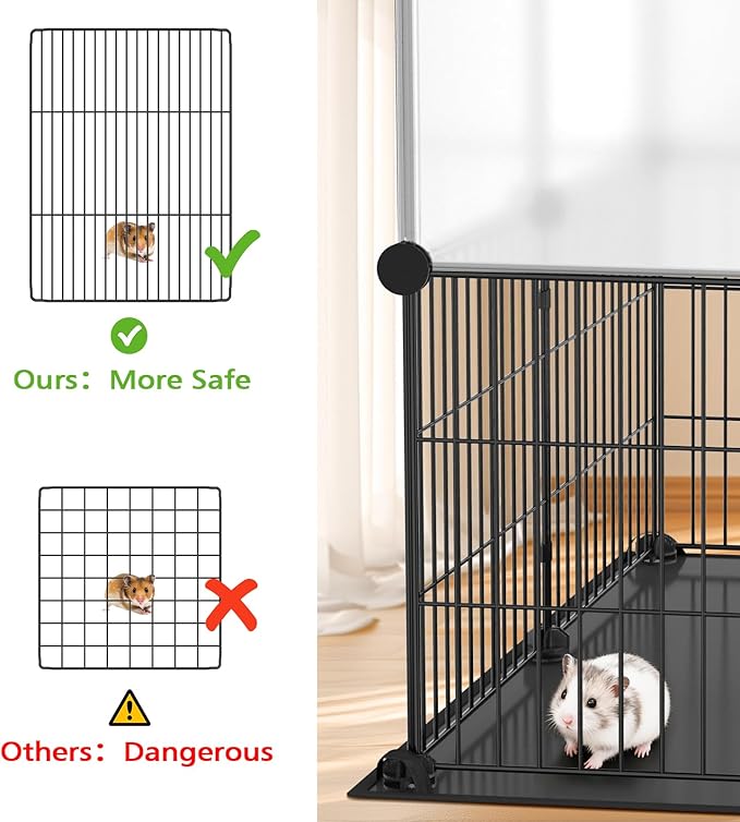 XiaZ Small Animal Playpen 26 Panels, Guinea Pig Cages with Waterproof Mat 47.2" x 23.6" x 23.6",Puppy Play Pen for Chicken,Pet Fence for Rabbit,Bunny,Ferrets,Hamsters,Hedgehogs Indoor