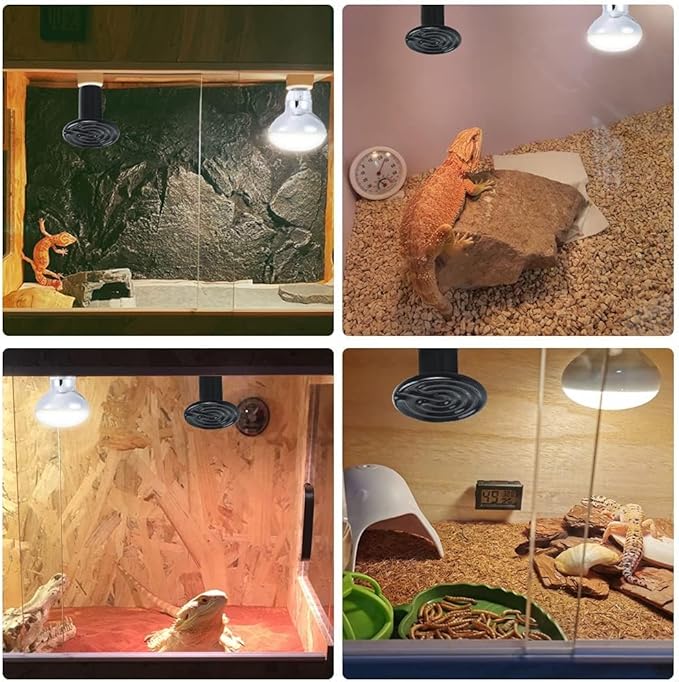 LUCKY HERP Reptile Heat Lamp - 100W Ceramic Heat Emitter Reptile Heat Lamp Bulbs (1 Pack), No Light Ceramic Heat Bulb, Heat Lamp for Reptiles Amphibian Chicken Pet Brooder Coop Lizard Turtle