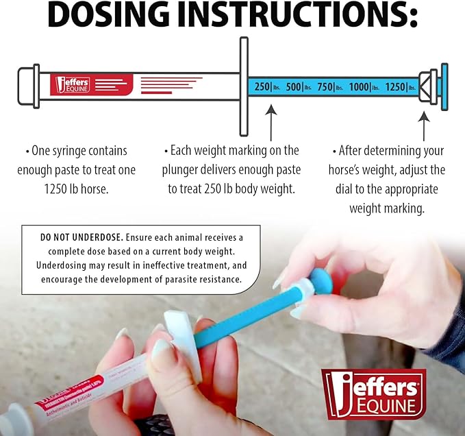 Jeffers Ivermectin Gel Dewormer for Horses - Apple Flavored, 1.87% Broad Spectrum Dewormer Paste - Effective Parasite Control for Worms, Pinworms, Bots & More - Safe for Equine of All Ages- (1 Pack)