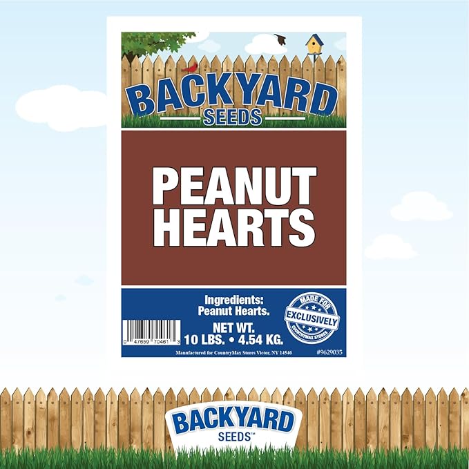 Backyard Seeds Peanut Hearts for Wild Birds 10 Pounds