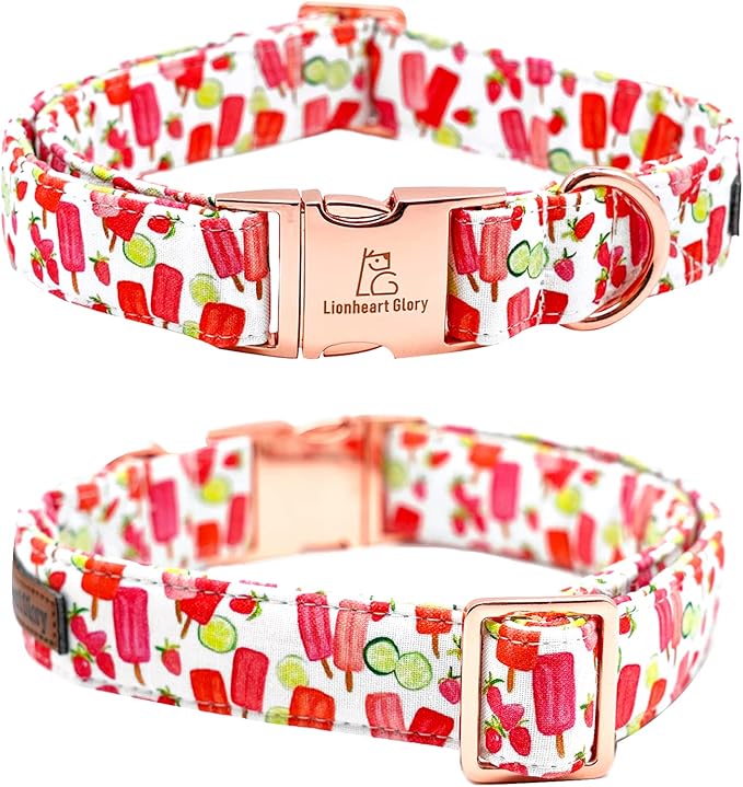 Lionheart glory Dog Collar, Dog Collar with Bow, Popsicle Print Girl or Boy Boy Dog Bowtie Collar Cute Pet Collar Gift for Small Dog