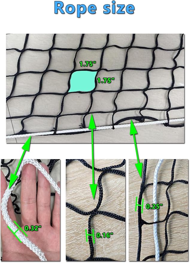 5 * 5ft Heavy Duty Slow Feeding Horse Hay Net - 1.75-inch knotless Design Saves 60% hay, 800 lbs Weatherproof Round Bale Feeder for Cattle/Goats/Sheep (5ft)