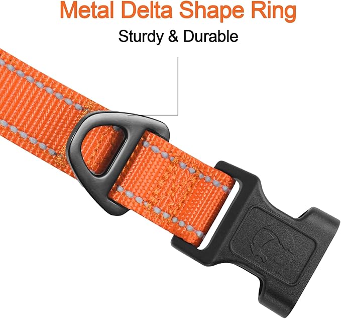 Joytale Dog Collar,Soft Neoprene Padded Breathable Nylon Pet Collar Adjustable for Puppy and Small Dogs,Orange,XS