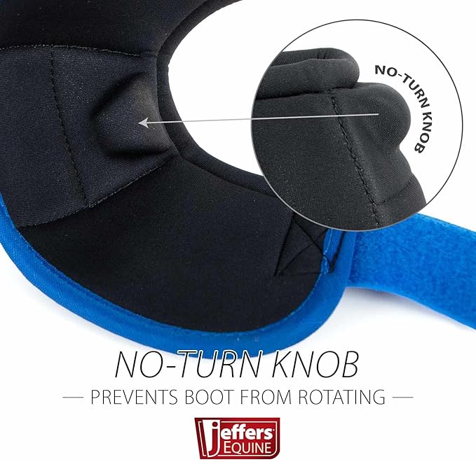 Jeffers Equine No Turn Bell Boots for Horses - Blue, Medium | Shock Absorbing Hoof Protection | Secure Double Hook & Loop Closure, Perfect for Travel, Turnout, Training, & Riding - 1 Pair