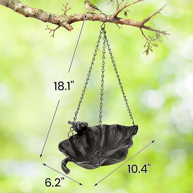 Cast Iron Platform Bird Feeders for Outdoors, 11 inch Large Hanging Bird Feeder Tray Seed Catcher