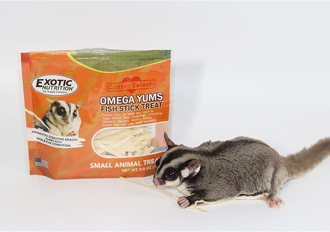 Exotic Nutrition Omega YUMS Fish Stick Treat for Sugar Gliders | All Natural & Made with Real Fish (1)