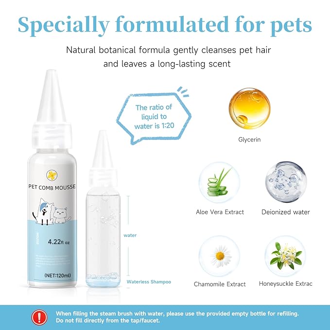 Undercoat Shedding Brush for Dogs & Cats – Professional Deshedding & Dematting Tool +Steam Brush+Waterless Shampoo