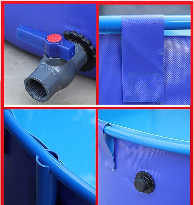 Canvas Fish Pond for Koi Large Collapsible Canvas/Plastic Above-Ground Ponds for Koi Culture Agricultural Irrigation Above Ground Pond with Durable Brackets 78X39 in(3100 L)