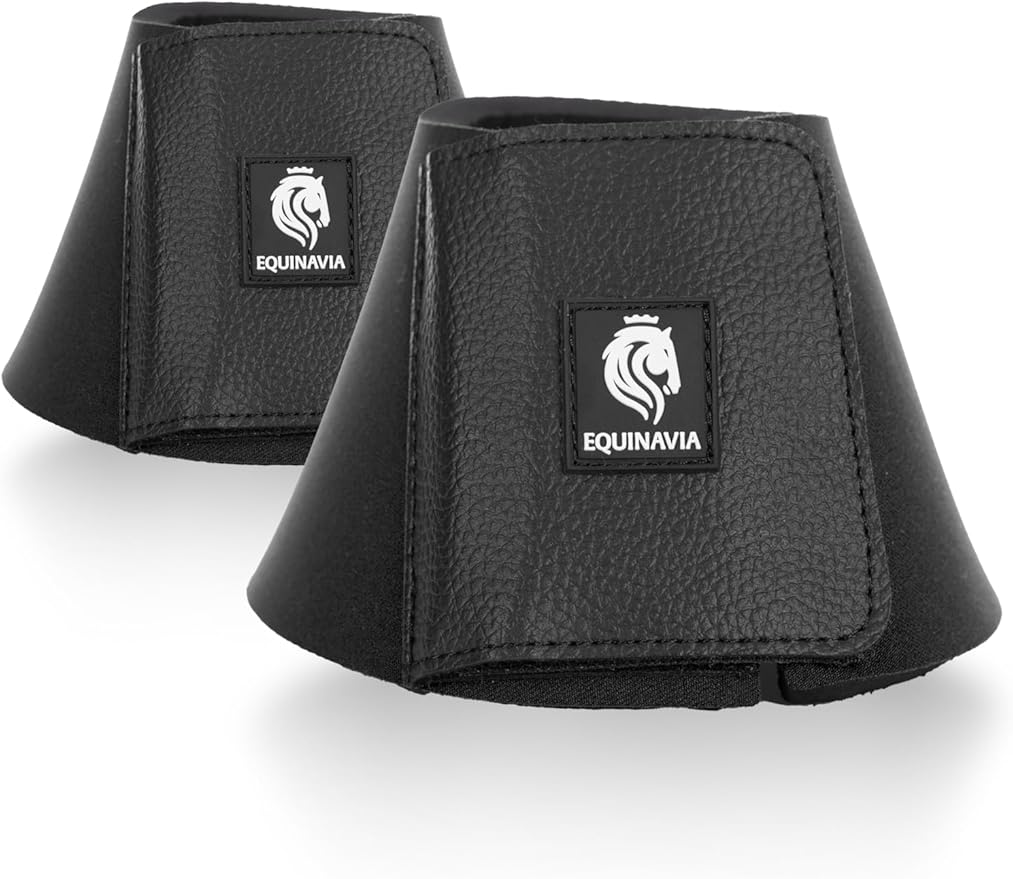 Equinavia Toki Bell Boots for Horses | Neoprene Overreach Boots - Black - S