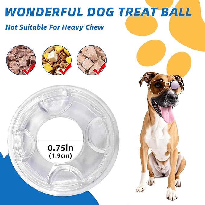 Interactive Puzzle Dog Treat Ball, Treat Dispensing Enrichment Dog Toys Ball, L, 3.94 in (10 cm)