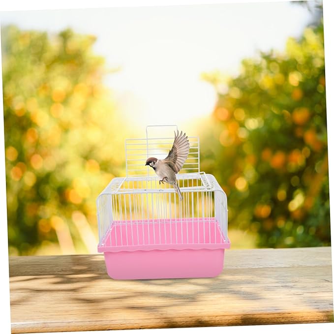 Toyvian Portable Bird Travel Cage for Lovebirds Parakeets Small Animals Lightweight Bird Carrier Comfortable Habitat for Indoor Travel Use