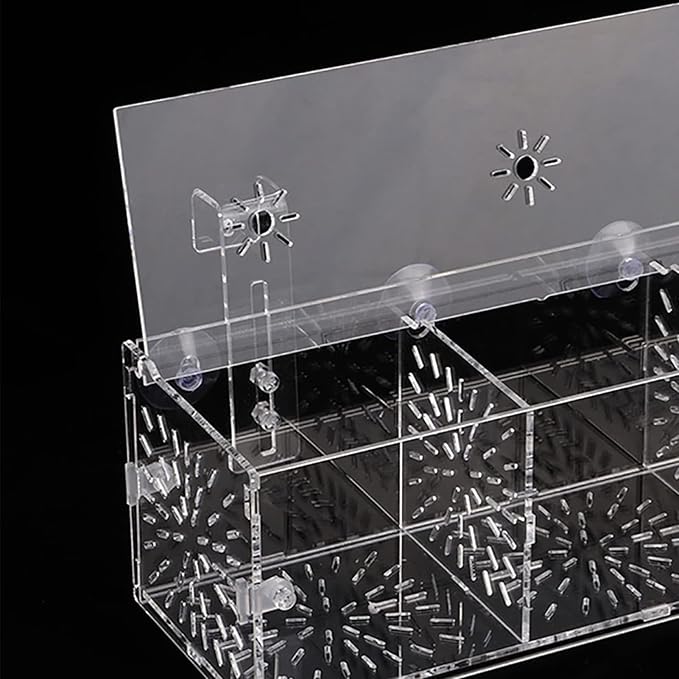 Acrylic Transparent Fish Tank, Breeding Isolation Box Aquarium Hatchery Incubator Holder with Screw Reinforcement, Convenient Use Comes with Isolation Board for Fish Breeding