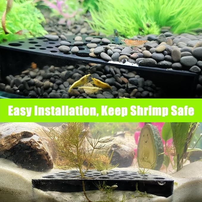 2 PCS Shrimp Hides for Aquarium, Shrimp Cave Shelters, Small Fish Tunnel Shrimp Breeding House, Plastic Aquarium Shrimp Hideout, Fish Tank Accessories Decor, Black