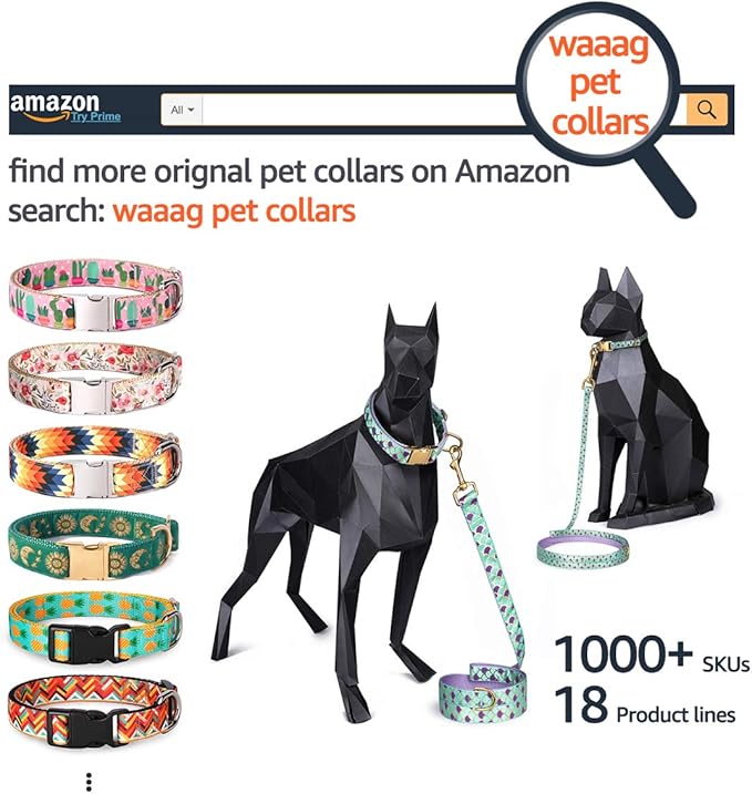 WAAAG Cat Collars, Gold Moons and Stars Cat Collar, Safety Breakaway Cat Collar, Glow in The Dark (Kitten 6.5"-10" Neck, Scarlet)