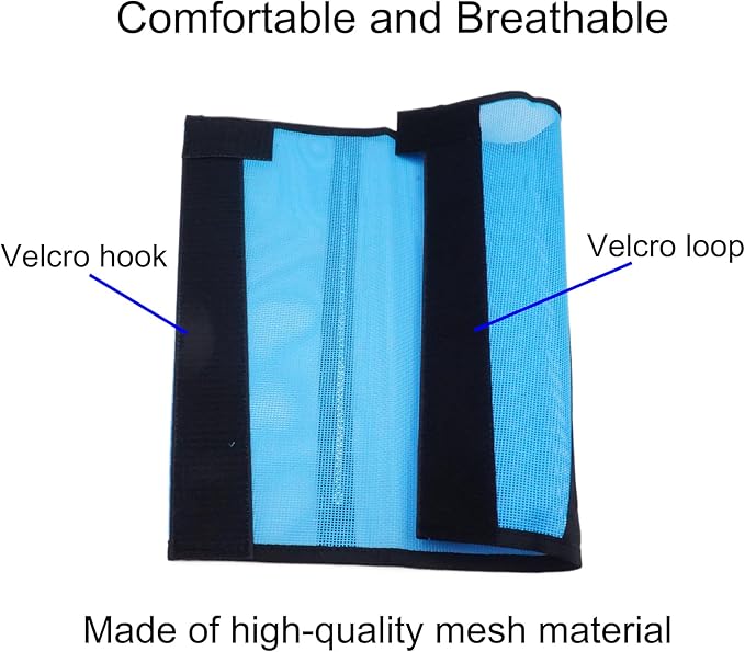 4 Pack Mesh Fly Boots for Horse - Blue - All Seasons - Solid - Drawstring Closure - Breathable - Protects from Flies - Set of 4
