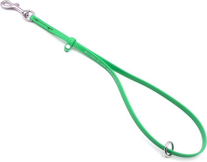 Jelly Pet Grooming Loop for Dogs, Groomers Helper, BioThane Material is Easy to Clean, Waterproof & Durable Noose Loop, Fits Most Pet Grooming Tubs/Tables/ 3/8”x24” W/Ring Lime Green