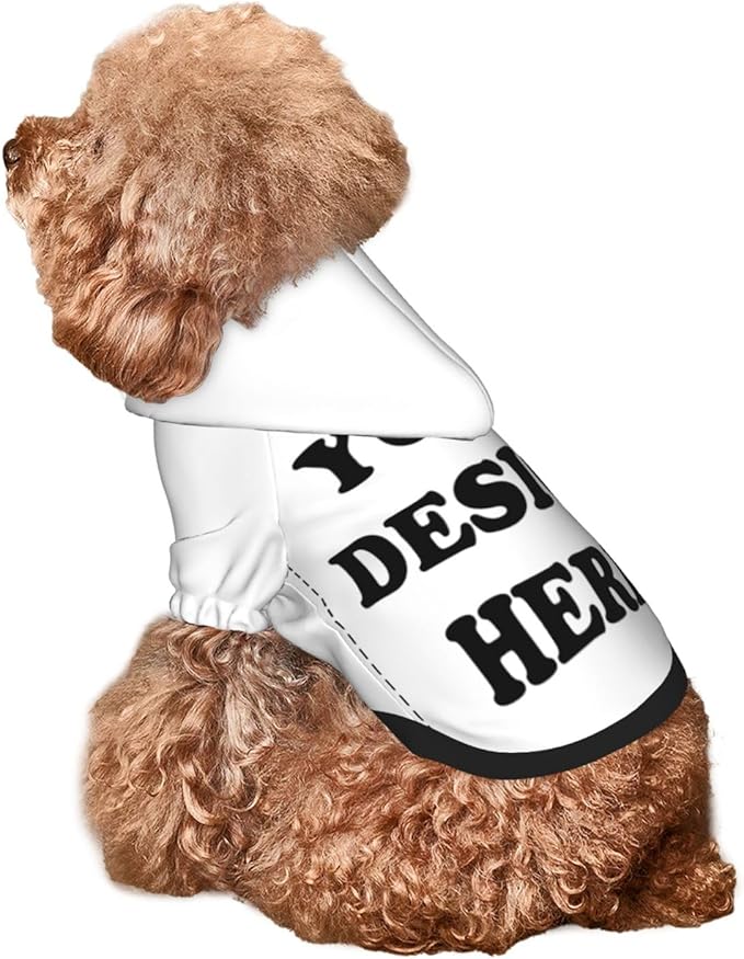 Dog Clothes, Custom Dog Hooded Sweatshirt, Personalized Pet Costume Robe Shirt with Text/Image/Club Name/Pet Shop Logo for Small Medium Large Dogs and Cats, White, L
