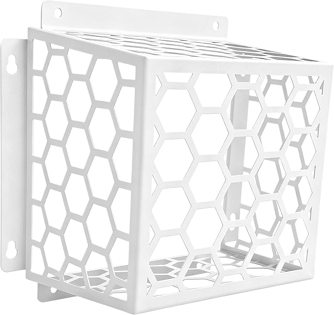 Dryer Vent Bird Guard - Fits Most 3" to 4" Bathroom Exhaust Fan Ventilation Cover, Steel Ventilation Bird Cage, White