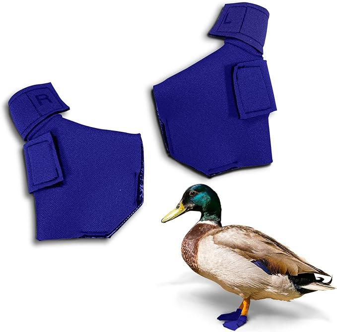Duck Shoes for Injured Feet – Protective Neoprene Footwear for Ducks, Protective Shoes for Birds with Injured feet, Bumblefoot Relief - Large, 4.5” Max. Inside Width - Royal Blue