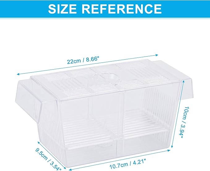 Aquarium Fish Breeder Box, Breeder Box with 2 Suction Cups, Breeder Box for Fish Tank, Large