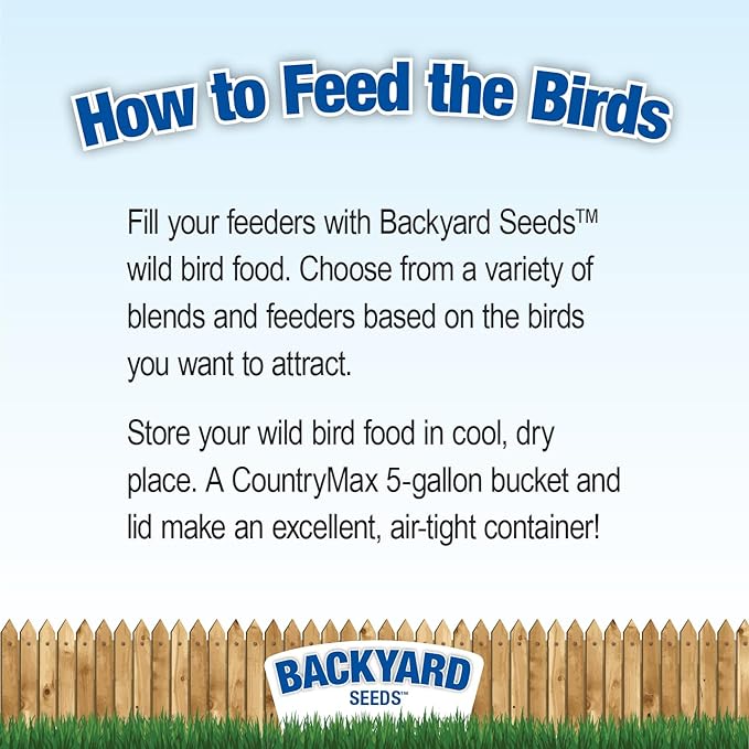 Backyard Seeds Premium Blend Bird Seed to Attract Songbirds - Wild Bird Food Mix with Black Oil Sunflower (7 Pounds)