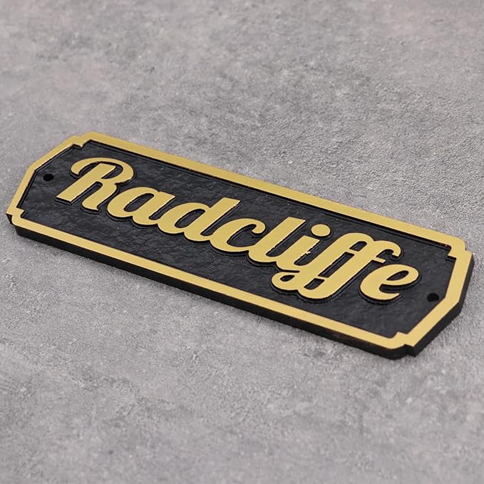 Acrylic Horse Stall Name Plate, 2.4" x 8" Personalized Stall Signs, UV Protected, Custom Pet Name Sign, All Weather Adhesive, Mounting (Gold, Style 1)