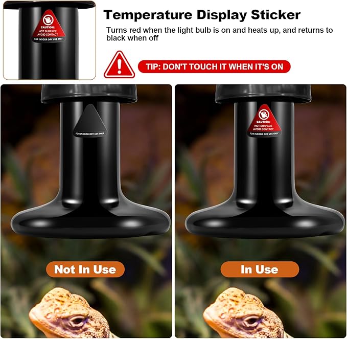 MIXJOY 150W Ceramic Heat Emitters - 2Pack No Light Reptile Heat Bulbs for Gecko, Lizard, Bearded Dragon, Turtle, Snake & Chicken