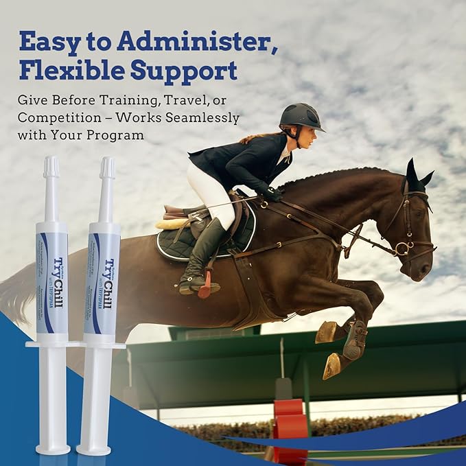 TryChill™ 25 Pack– L-Tryptophan-Based Support for Horses – Promotes a Composed Demeanor Without Sedation – Enhances Focus, Confidence & Performance – 100% Natural & Competition Safe