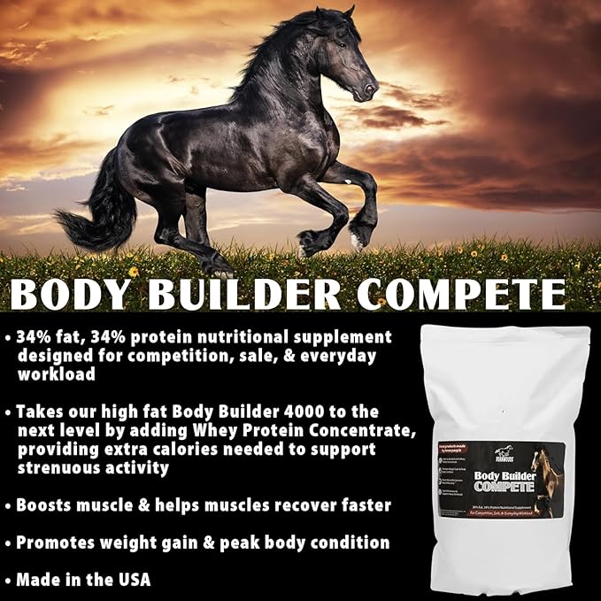 Pennwoods Body Builder Compete: Advanced Horse Weight Gain Supplement, Designed for Competition and Sale, 22lb Bag