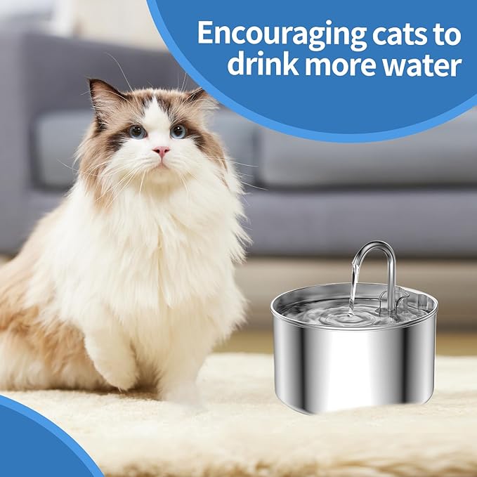 Kactoily 18 Pack Cat Water Fountain Filters for 108oz/3.2L & 67oz/2L Stainless Steel, Cat Fountain Filter Replacement(18 Filters & 18 Sponges)