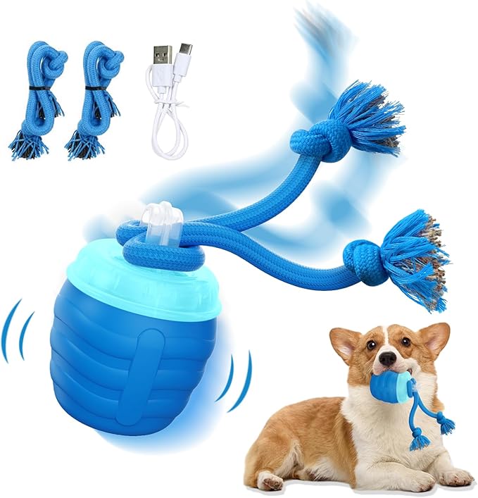 Interactive Dog Toys, [2026 Newly Upgraded] Interactive Dog Ball for Medium/Large Dogs, Automatic Moving Dogs Toy Wicked Ball for Boredom & Training, Play Music, USB Rechargeable(Blue)