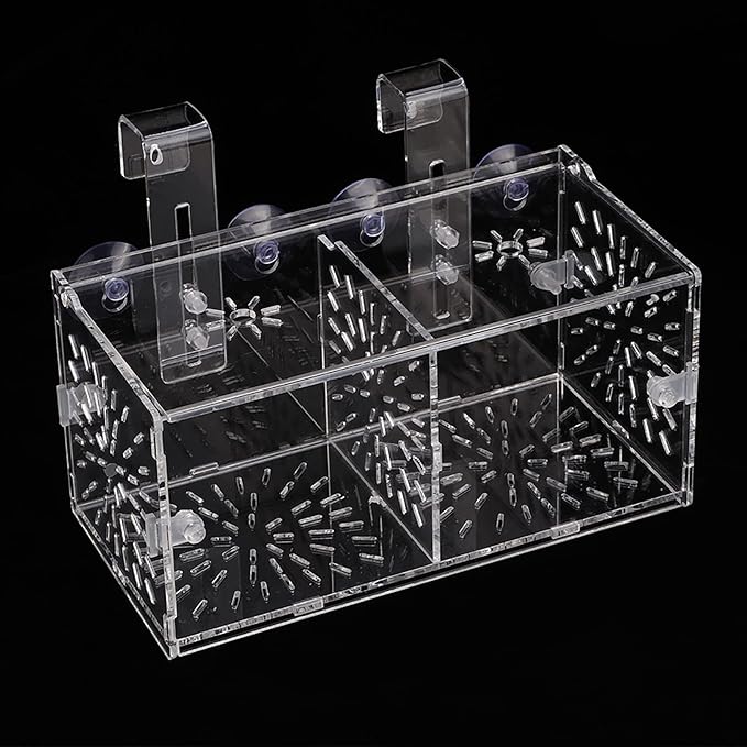 Acrylic Transparent Fish Tank, Breeding Isolation Box Aquarium Hatchery Incubator Holder with Screw Reinforcement, Convenient Use Comes with Isolation Board for Fish Breeding