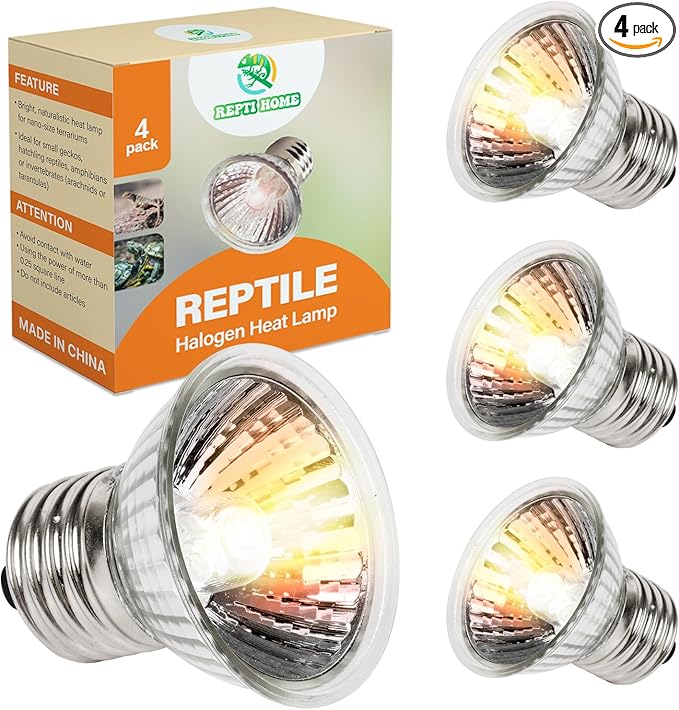 Reptile Heat Lamp, UVA UVB Heat Lamp Bulbs, E26 Turtle Heat Lamp Blubs 25W 4Pack, Basking Light for Bearded Dragon, Lizard, Snake and Frog