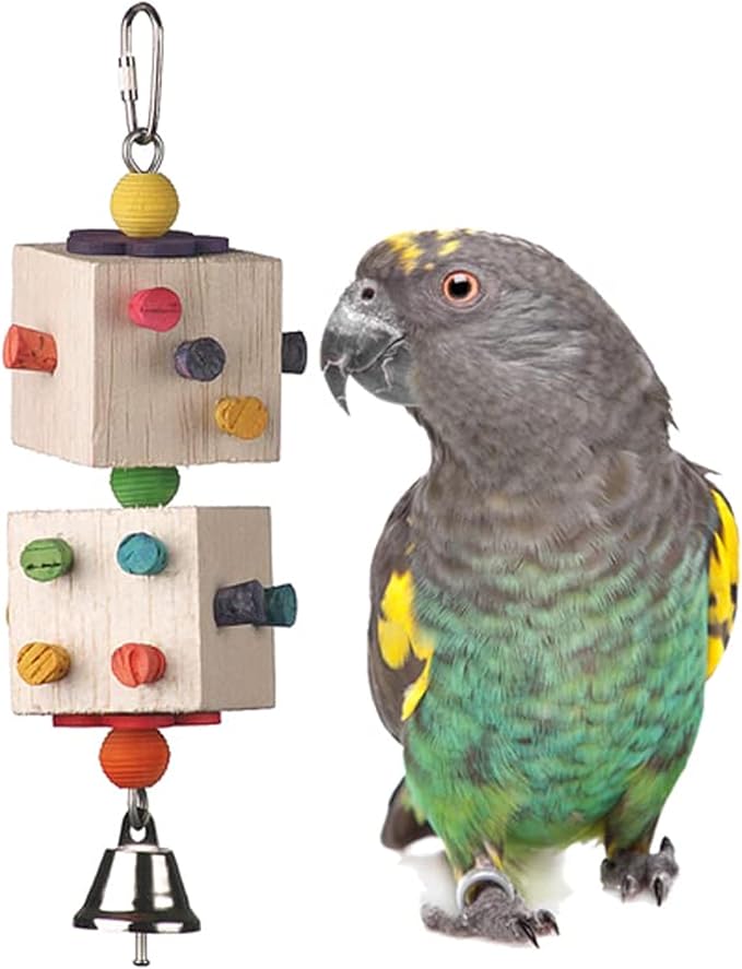Super Bird Creations SB1103 Parrot-Dice Bird Toy, Medium Bird Size, 9" x 2.5" x 2.5"