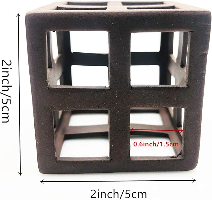 XMHF Aquarium Ceramic Small Fish Shrimp Crayfish Breeding Habitat Shelter Brown XM310